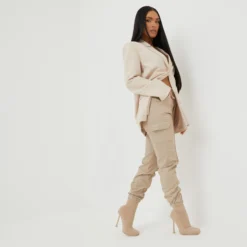 EGO Pocket Detail Cargo Trousers In Stone Nude -EGO Sales Store 01 04 22 molly13133 copy scaled