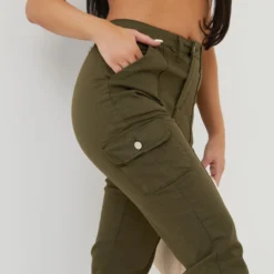 EGO Cargo Pocket Trousers In Khaki Green -EGO Sales Store 01 04 22 molly14397 copy scaled