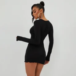 EGO Long Sleeve Seam Detail Mini Bodycon Dress In Black 7 EGO Long Sleeve Seam Detail Mini Bodycon Dress In Black -EGO Sales Store 01 11 22 july18879 sq scaled