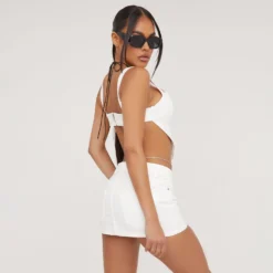 EGO Mini Skirt In White Glitter Denim -EGO Sales Store 02 05 23 jul92669 s scaled