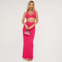 EGO High Waist Strap Detail Textured Maxi Skirt In Pink -EGO Sales Store 04 05 23 emhugh94716 sq scaled
