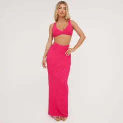 EGO High Waist Strap Detail Textured Maxi Skirt In Pink -EGO Sales Store 04 05 23 emhugh94729 sq scaled