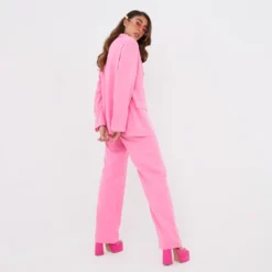 EGO High Waist Wide Leg Suit Trousers In Bright Pink -EGO Sales Store 05 05 22 ecom0267 sq