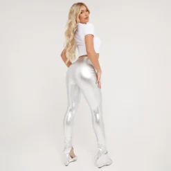 EGO High Waist Split Hem Trousers In Silver Metallic -EGO Sales Store 06 02 23 emily54201 s scaled