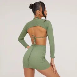 EGO Mini Bodycon Skirt In Khaki Textured Fabric -EGO Sales Store 06 06 23 jul111977 s scaled