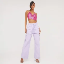 EGO High Waist Pocket Detail Wide Leg Cargo Trousers In Lilac -EGO Sales Store 06 07 23 jul80489 s scaled