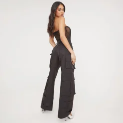 EGO High Waist Pocket Detail Cargo Trousers In Black -EGO Sales Store 07 03 23 jul64485 s scaled