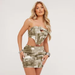 EGO Belted Buckle Detail Utility Mini Skirt In Khaki Camo Print -EGO Sales Store 08 06 23 em m114092 s scaled