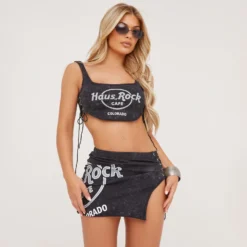 EGO Lace Up Side Detail Graphic Side Split Mini Skirt In Black Acid Wash -EGO Sales Store 08 06 23 em m114444 s 1 scaled