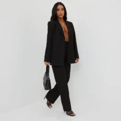 EGO High Waist Wide Leg Suit Trousers In Black -EGO Sales Store 09 03 22 ming9664 scaled