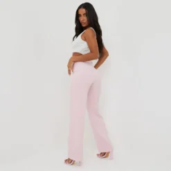 EGO High Waist Wide Leg Suit Trousers In Pink -EGO Sales Store 09 03 22 ming9804 scaled