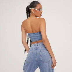 EGO Bandeau Lace Up Detail Corset Top In Blue Denim -EGO Sales Store 09 05 23 jul96854 sq scaled