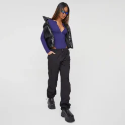 EGO Long Sleeve Zip Detail Contour Bodysuit In Navy Blue Ribbed -EGO Sales Store 13 12 22 unya35347 copy scaled