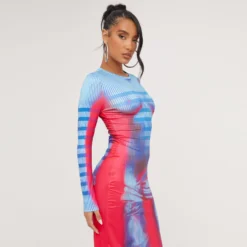 EGO Long Sleeve Body Print Maxi Dress In Pink Multi -EGO Sales Store 14 03 23 ming68266 sq scaled