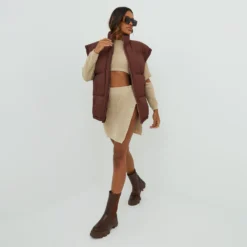 EGO Cut Out Sleeve Detail Cropped Jumper In Beige Knit -EGO Sales Store 15 09 22 noara 19192 scaled