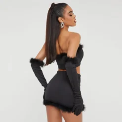 EGO Feather Trim Detail Mini Bodycon Skirt In Black -EGO Sales Store 15 11 22 july25690 scaled