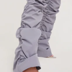EGO High Waist Ruched Detail Trousers In Grey -EGO Sales Store 16 02 23 emily60235 s scaled