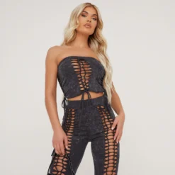 EGO High Waist Extreme Ladder Detail Leggings In Black Acid Wash -EGO Sales Store 16 02 23 emily60248 s scaled