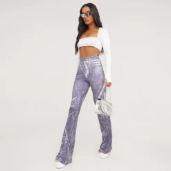 EGO High Waist Denim Print Flared Trousers In Grey -EGO Sales Store 16 03 23 ming69497 s scaled