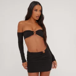 EGO Ring Detail Mini Bodycon Skirt In Black Slinky 7 EGO Ring Detail Mini Bodycon Skirt In Black Slinky -EGO Sales Store 16 05 23 ming99398 s scaled