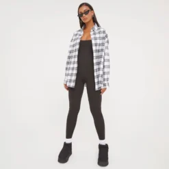 EGO Long Sleeve Oversized Shirt In Checked Monochrome -EGO Sales Store 17 01 23 pam46405 s scaled