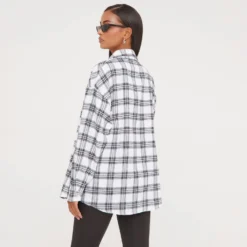 EGO Long Sleeve Oversized Shirt In Checked Monochrome -EGO Sales Store 17 01 23 pam46417 s scaled