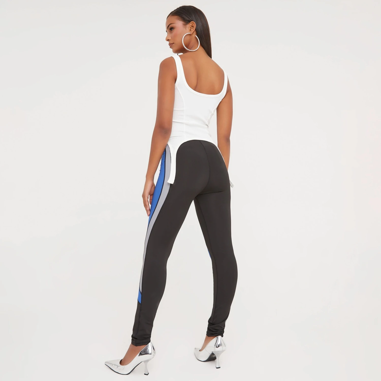 EGO Dipped Waist Motocross Detail Leggings In Blue 3 EGO Dipped Waist Motocross Detail Leggings In Blue - Image 3