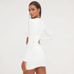 EGO Long Sleeve Cut Out Detail Plunge Front Shoulder Pad Mini Bodycon Dress In White 6 EGO Long Sleeve Cut Out Detail Plunge Front Shoulder Pad Mini Bodycon Dress In White -EGO Sales Store 17 01 23 pam46526 s scaled