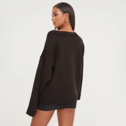 EGO Long Sleeve Martian Oversized Jumper In Black Knit -EGO Sales Store 17 01 23 pam46896 s scaled