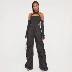 EGO High Neck Cold Shoulder Double Layer Bodysuit In Black -EGO Sales Store 17 01 23 pam47006 s scaled