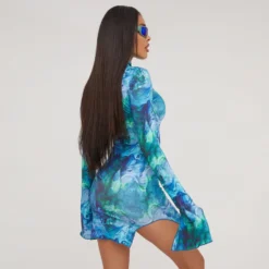 EGO High Neck Long Sleeve Split Leg Printed Mini Bodycon Dress In Multi Blue Slinky 7 EGO High Neck Long Sleeve Split Leg Printed Mini Bodycon Dress In Multi Blue Slinky -EGO Sales Store 18 04 23 jul85995 sq scaled