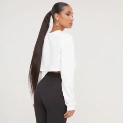 EGO Long Sleeve X Rated Detail Crop T-Shirt In White -EGO Sales Store 19 01 23 ming48320 s scaled