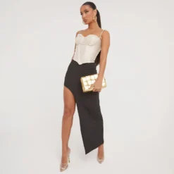 EGO Thin Straps Underwired Ruched Bust Detail Structured Corset Top In Champagne Satin -EGO Sales Store 19 01 23 ming48715 s scaled