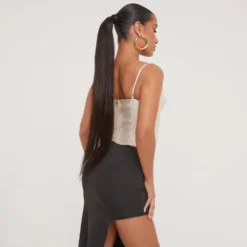 EGO Thin Straps Underwired Ruched Bust Detail Structured Corset Top In Champagne Satin -EGO Sales Store 19 01 23 ming48734 s scaled