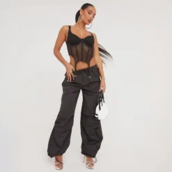 EGO Low Rise Oversized Parachute Cargo Trousers In Black -EGO Sales Store 19 01 23 ming48945 s scaled