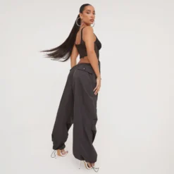 EGO Low Rise Oversized Parachute Cargo Trousers In Black -EGO Sales Store 19 01 23 ming48967 s scaled