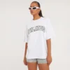 EGO Oversized 'Pilates' Slogan T-Shirt In Grey