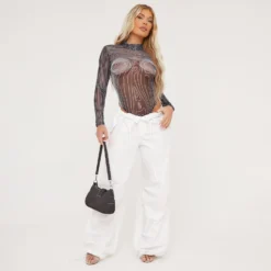 EGO High Neck Long Sleeve Contrast Body Print Bodysuit In Black Mesh 6 EGO High Neck Long Sleeve Contrast Body Print Bodysuit In Black Mesh -EGO Sales Store 21 03 23 em70654 s scaled