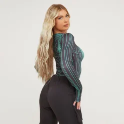 EGO Long Sleeve Green Contrast Body Print Bodysuit In Black Slinky 7 EGO Long Sleeve Green Contrast Body Print Bodysuit In Black Slinky -EGO Sales Store 21 03 23 em71037 sq scaled