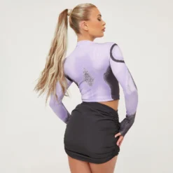 EGO Long Sleeve Body Heat Printed Top In Purple Multi -EGO Sales Store 21 03 23 em71823 s scaled