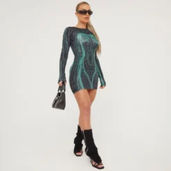 EGO Long Sleeve Contrast Body Print Mini Bodycon Dress In Green 7 EGO Long Sleeve Contrast Body Print Mini Bodycon Dress In Green -EGO Sales Store 21 03 23 em71826 s scaled