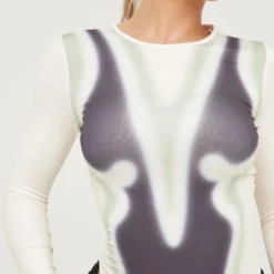 EGO Long Sleeve Body Print Bodysuit In Stone Multi -EGO Sales Store 21 03 23 em71874 s scaled