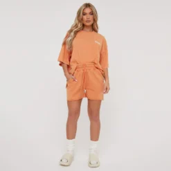 Oversized 'Ego Studio' Slogan T-Shirt In Orange