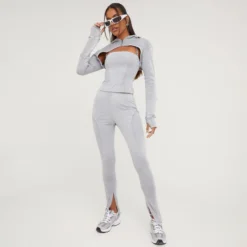 EGO High Waist Seam Detail Split Hem Lounge Leggings In Grey -EGO Sales Store 22 03 23 noara72307 s scaled