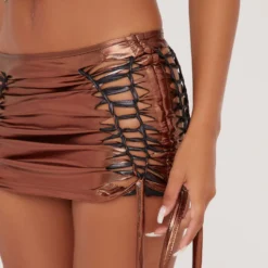 EGO Low Rise Ladder Detail Mini Skirt In Bronze Metallic 6 EGO Low Rise Ladder Detail Mini Skirt In Bronze Metallic -EGO Sales Store 23 05 23 ming102344 s scaled