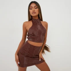 EGO High Neck Tie Back Detail Racer Style Top In Brown Snake Print Faux Leather 9 EGO High Neck Tie Back Detail Racer Style Top In Brown Snake Print Faux Leather -EGO Sales Store 23 08 22 unya12184 sq scaled