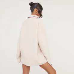 Long Sleeve Zip Front 'Ego Studio' Slogan Fleece Sweatshirt In Stone -EGO Sales Store 24 01 23 jul50007 s 1 scaled