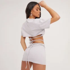 EGO High Waist Strappy Detail Graphic Print Mini Bodycon Skirt In Grey -EGO Sales Store 25 05 23 jul104570 s 1 scaled