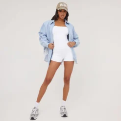 EGO Oversized Curved Hem Distressed Detail Shirt In Blue Denim -EGO Sales Store 27 04 23 jul90715 sq scaled