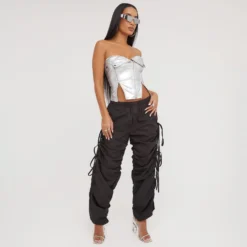 EGO Fold Over Zip Detail Biker Corset Top In Silver Faux Leather -EGO Sales Store 28 03 23 ming75159 s scaled